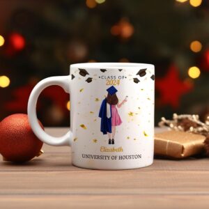 winorax Graduation Gifts Class of 2024 Personalized Graduation Coffee Mug With 11oz 15oz Travel Coffee Mugs Master Degree College Grad Congratulations Keepsake For Senior High School Student