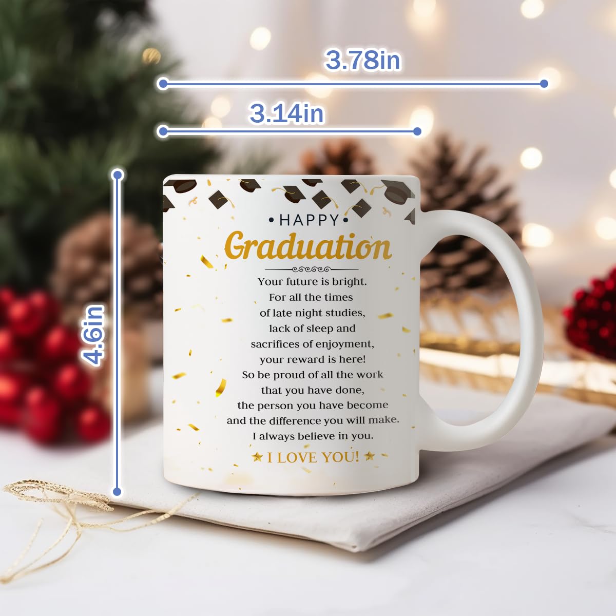 winorax Graduation Gifts Class of 2024 Personalized Graduation Coffee Mug With 11oz 15oz Travel Coffee Mugs Master Degree College Grad Congratulations Keepsake For Senior High School Student