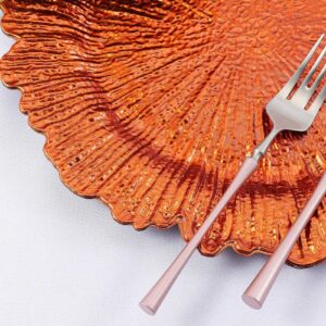 Tiger Chef Charger Plates - Orange Plate Chargers for Dinner Plates - Wedding Décor Place-mats (6, Orange Reef)