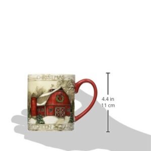 Lang Evergreen Farm 14 oz. Mug by Susan Winget (10995021098), 1 Count (Pack of 1), Multicolored