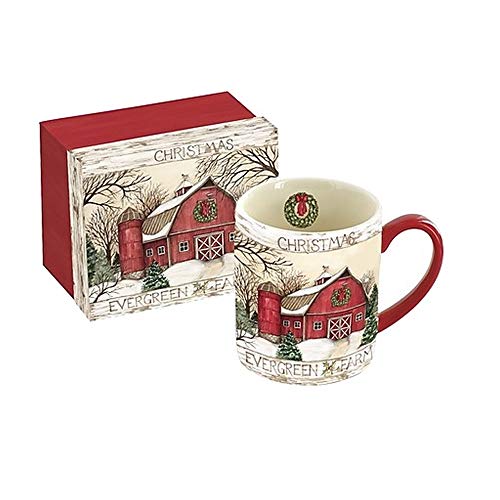 Lang Evergreen Farm 14 oz. Mug by Susan Winget (10995021098), 1 Count (Pack of 1), Multicolored