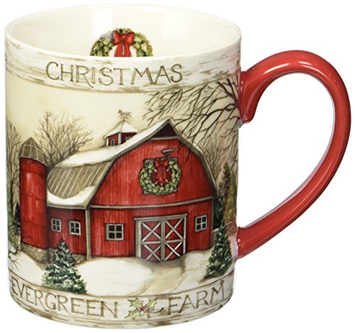 Lang Evergreen Farm 14 oz. Mug by Susan Winget (10995021098), 1 Count (Pack of 1), Multicolored