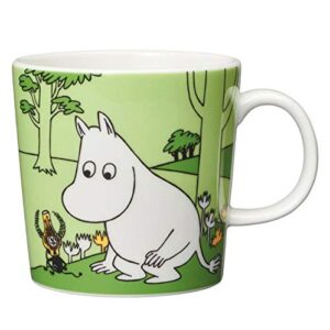 iittala new summer design: arabia ceramic moomin mug cup 10.14 fl oz - moomintroll green grass