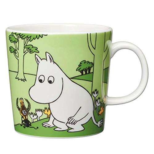 Iittala NEW SUMMER DESIGN: Arabia Ceramic Moomin Mug Cup 10.14 fl oz - Moomintroll Green Grass