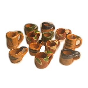 12 mini mexican pottery ceramic mud mugs jarritos for arts and crafts party favor decorations
