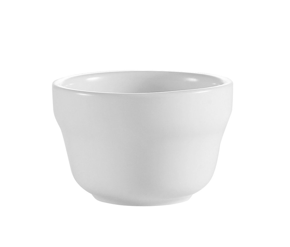 CAC China RCN-4 Clinton Rolled Edge 4-Inch Super White Porcelain Bouillon, 7.25-Ounce, Box of 36