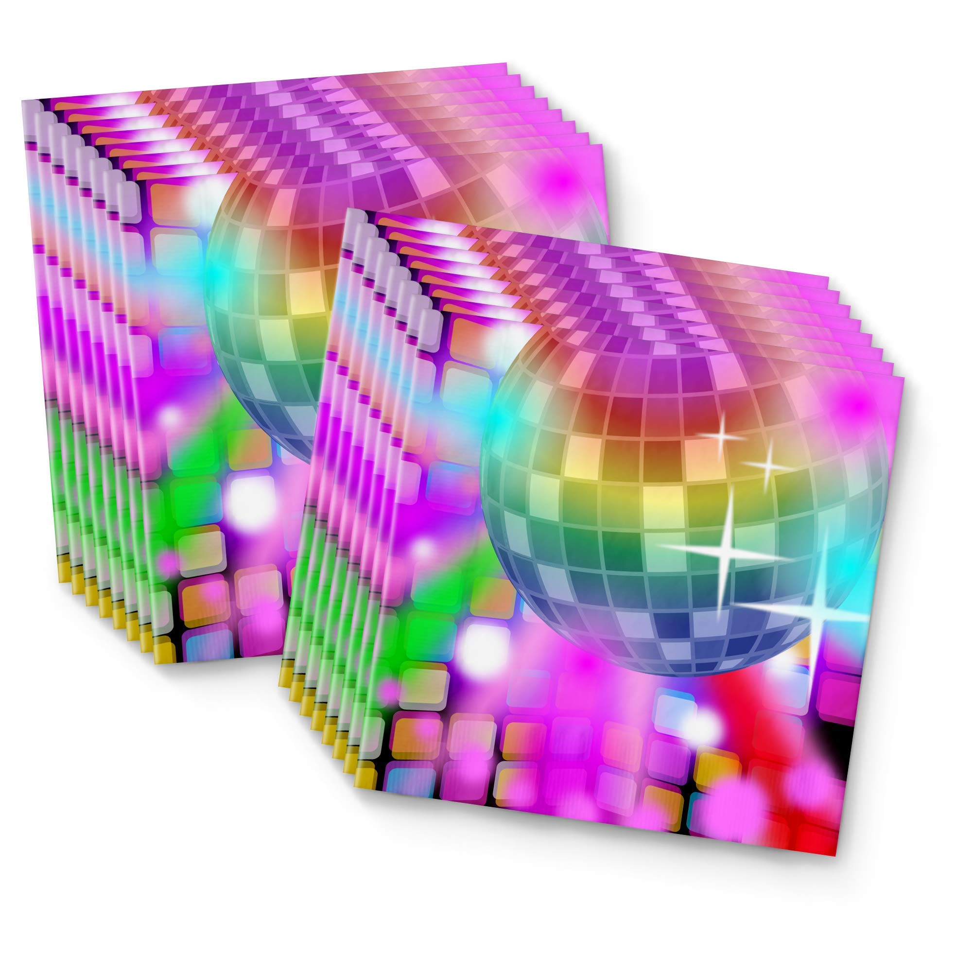 Disco Birthday Party Supplies Set Plates Napkins Cups Tableware Kit for 16