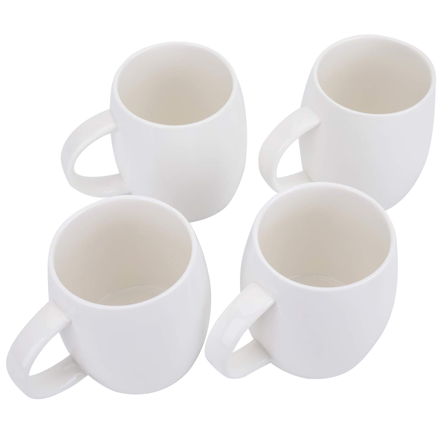 Foraineam Set of 6 Porcelain Mugs 15 Ounces White Coffee Mugs Set Ceramic Drinking Cups for Coffee, Tea, Juice, Cocoa