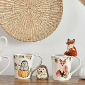 Bico Woodland Critters Ceramic Mugs, Set of 4, for Coffee, Tea, Drinks, Microwave & Dishwasher Safe