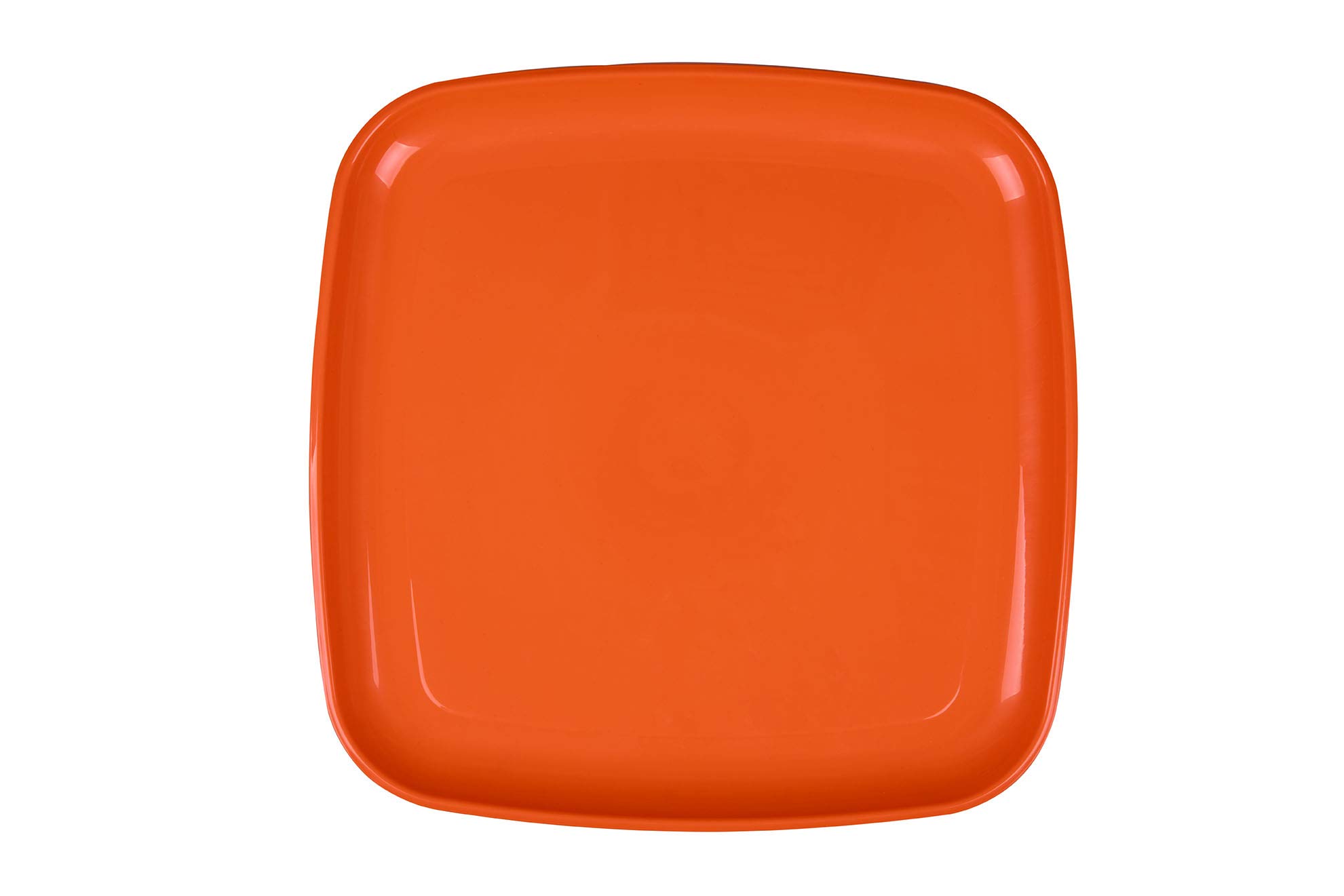 Mintra Home Reusable Plastic Plates (Orange, Square Serving Plate 2pk (14in))