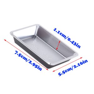 MGGi 100 Pack Rectangle Sauce Dishes, Mini Disposable Dipping Dessert Plates Sauce Dishes, Soup Plate Soy Sauce Dishes Seasoning Dish Appetizer Plates for Home Restaurant - Silver