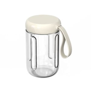ote blender portable replacement glass jar 14oz personal juicer juice cup 400ml mini high boron glass sport bottle container to go - compatible mini shakes & smoothies cream blend mixer -beige