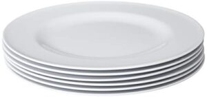 bayview essentials- shatter-proof and chip-resistant classic melamine dinner plate- set of 6-10.5 inches (white)