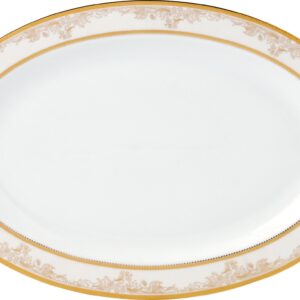 Lorren Home Trends 57 Piece 'Chloe' Bone China Dinnerware Set (Service for 8 People), Gold