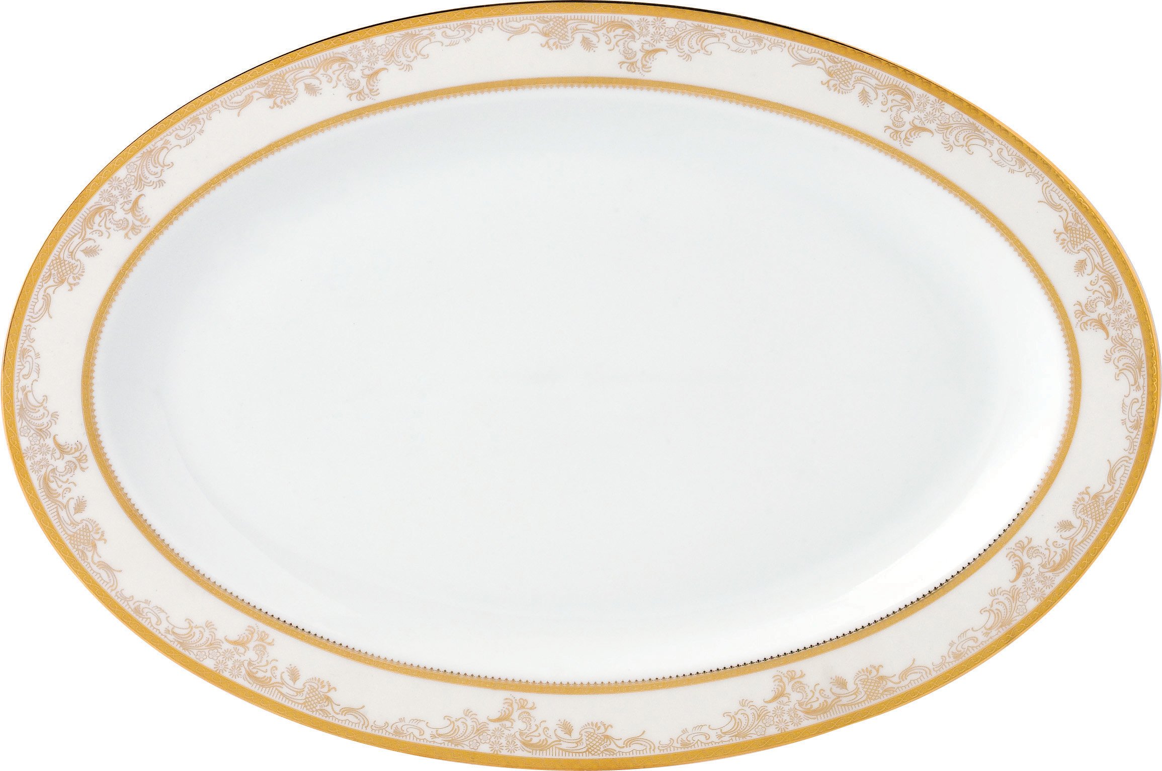 Lorren Home Trends 57 Piece 'Chloe' Bone China Dinnerware Set (Service for 8 People), Gold