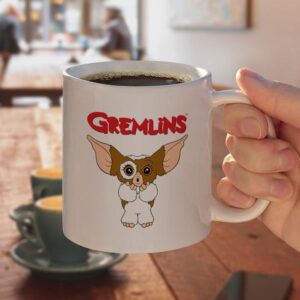 GRAPHICS & MORE Gremlins Gizmo Logo Ceramic Coffee Mug, Novelty Gift Mugs for Coffee, Tea and Hot Drinks, 11oz, White