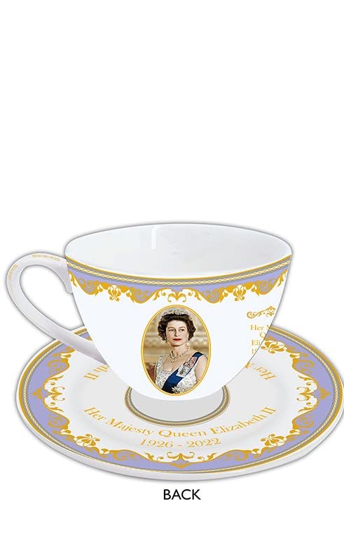 The Leonardo Collection Majesty Queen Elizabeth II Commemorative Cup and Saucer, LP18218, White