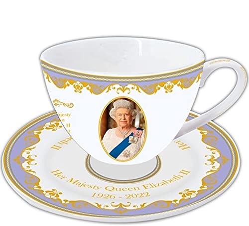 The Leonardo Collection Majesty Queen Elizabeth II Commemorative Cup and Saucer, LP18218, White