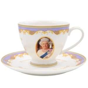 The Leonardo Collection Majesty Queen Elizabeth II Commemorative Cup and Saucer, LP18218, White