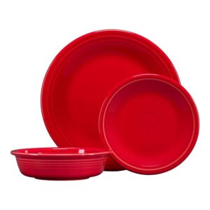 fiesta 3-pc. classic dinnerware set scarlet