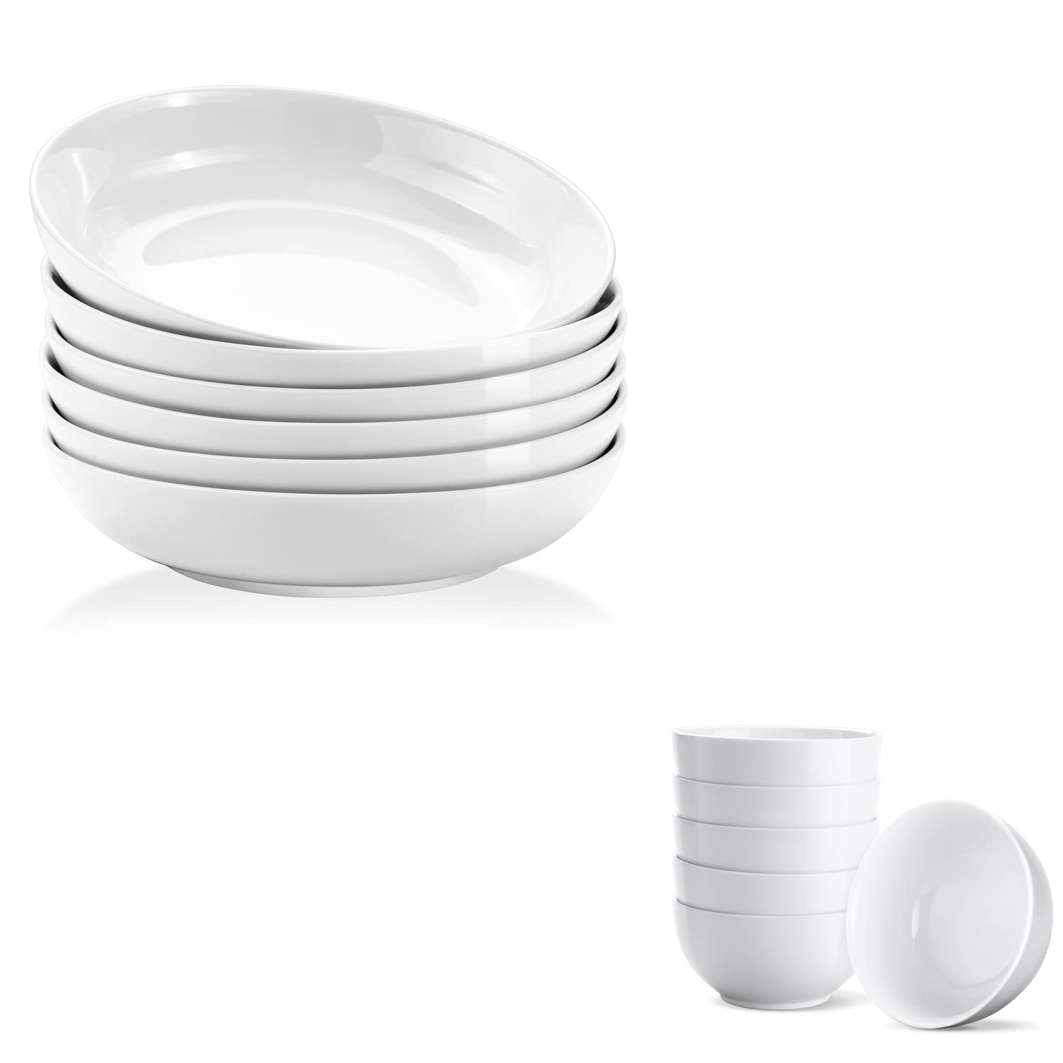 Yedio Porcelain Bowls Set and Pasta Bowls Bundle