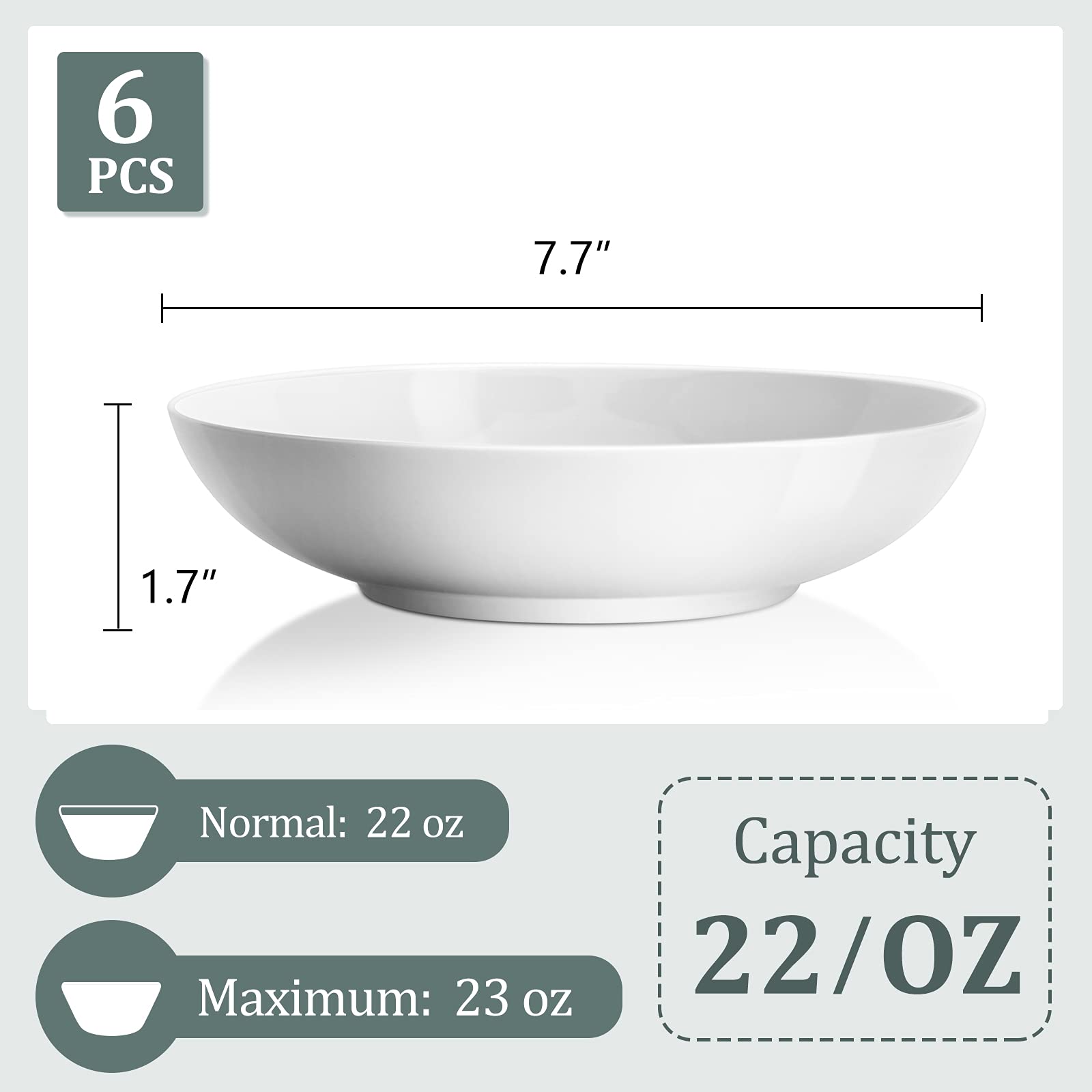 Yedio Porcelain Bowls Set and Pasta Bowls Bundle