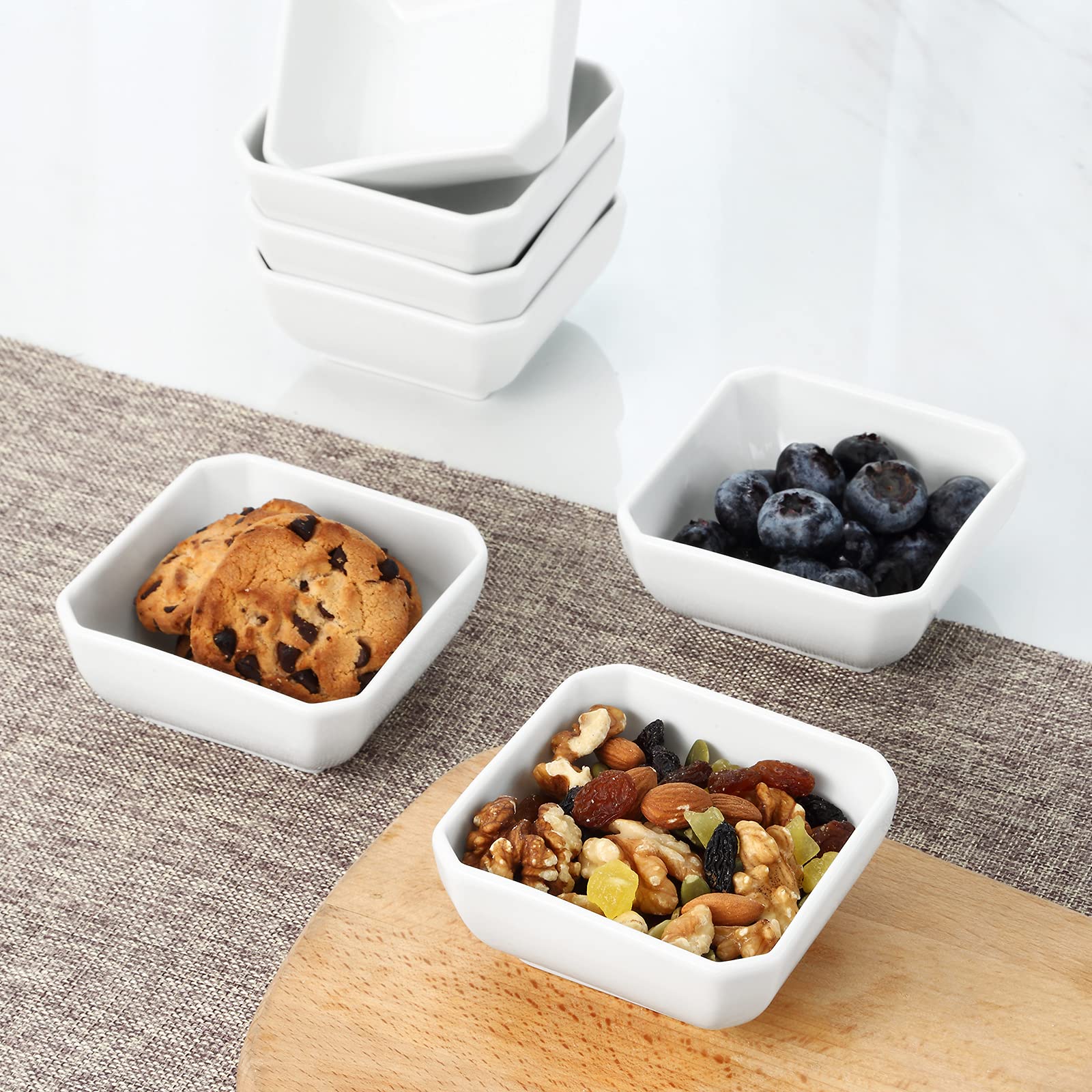 Yedio Porcelain Bowls Set and Porcelain Square Bowl Bundle