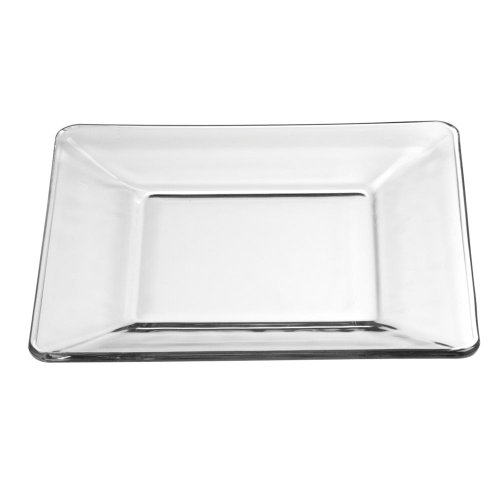 Libbey Crisa Tempo Square Salad/Dessert Plate, 8-Inch , Box of 12, Clear