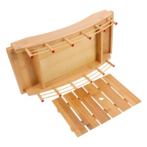 Yardwe Bamboo Sushi Boat Serving Tray, Arch Bridge Sushi Boat, Wooden Sushi Bridge Serving Plate for Home Restaurant 44x22x13CM