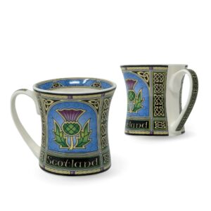 royal tara set of 2 scotland mug with thistle new bone china scottish porcelain cup 325ml11fl oz, blue