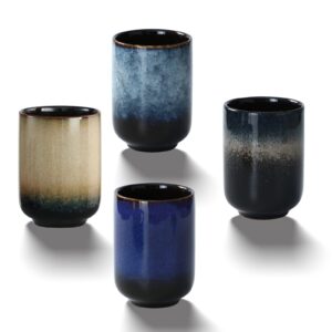 lxuwbd large ceramic tea set, chinese tea cup, coffee cup, ceramic mate tea cup set 4 piece (4 colors)