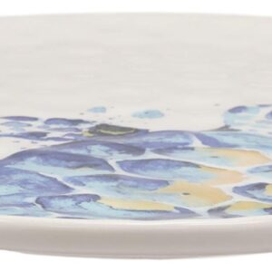 Ebros Nautical Marine Coastal Blue And White Sea Turtle Ceramic Dinnerware For Beach Party Hosting Kitchen And Dining Earthenware Serveware (Round Dinner Plate 11"D, 2)