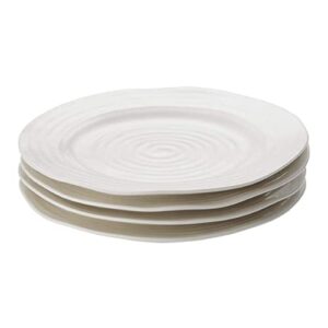 portmeirion sophie conran white salad plates | set of 4 | dinner, pasta, and appetizer plates | 8 inch | made from porcelain | microwave and dishwasher safe