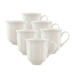 manoir mug set of 6 by villeroy & boch - premium porcelain - made in germany - dishwasher and microwave safe - 10 ounce capacity
