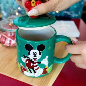 Disney Mickey Mouse Holiday Ornaments Ceramic Mug | Holds 18 Ounces