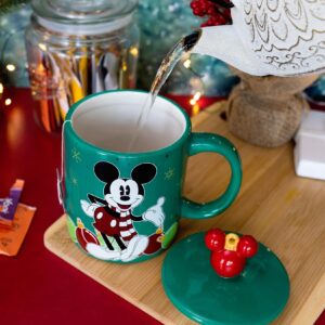 Disney Mickey Mouse Holiday Ornaments Ceramic Mug | Holds 18 Ounces