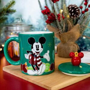 Disney Mickey Mouse Holiday Ornaments Ceramic Mug | Holds 18 Ounces