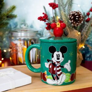 Disney Mickey Mouse Holiday Ornaments Ceramic Mug | Holds 18 Ounces