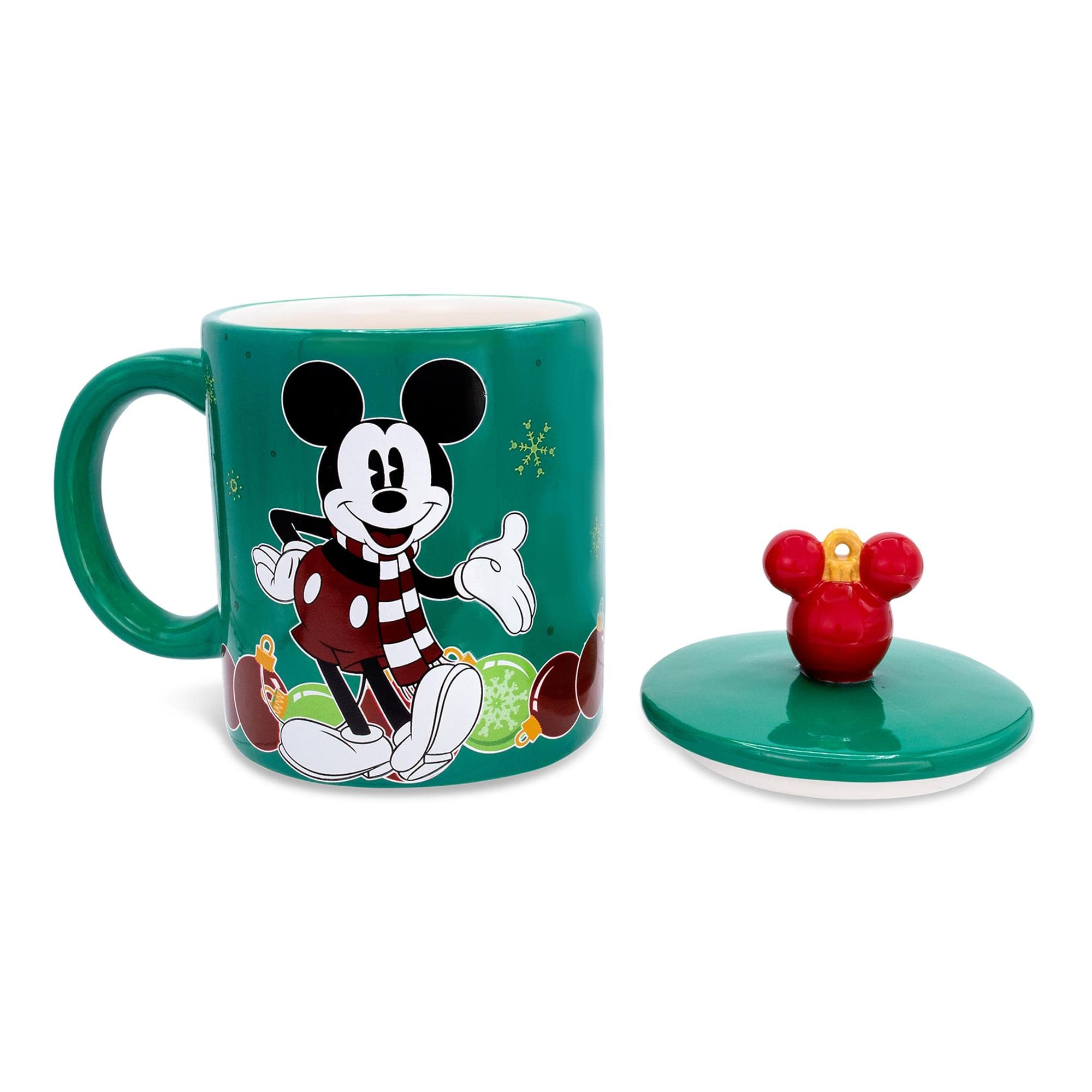 Disney Mickey Mouse Holiday Ornaments Ceramic Mug | Holds 18 Ounces