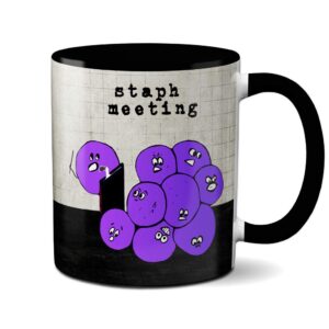 Staff Staph Meeting Lab Mug by Pithitude - One Single 11oz. Black Cup