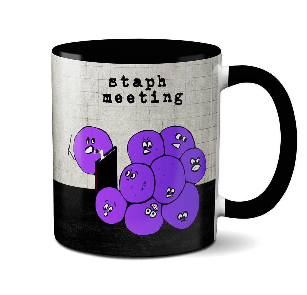 Staff Staph Meeting Lab Mug by Pithitude - One Single 11oz. Black Cup