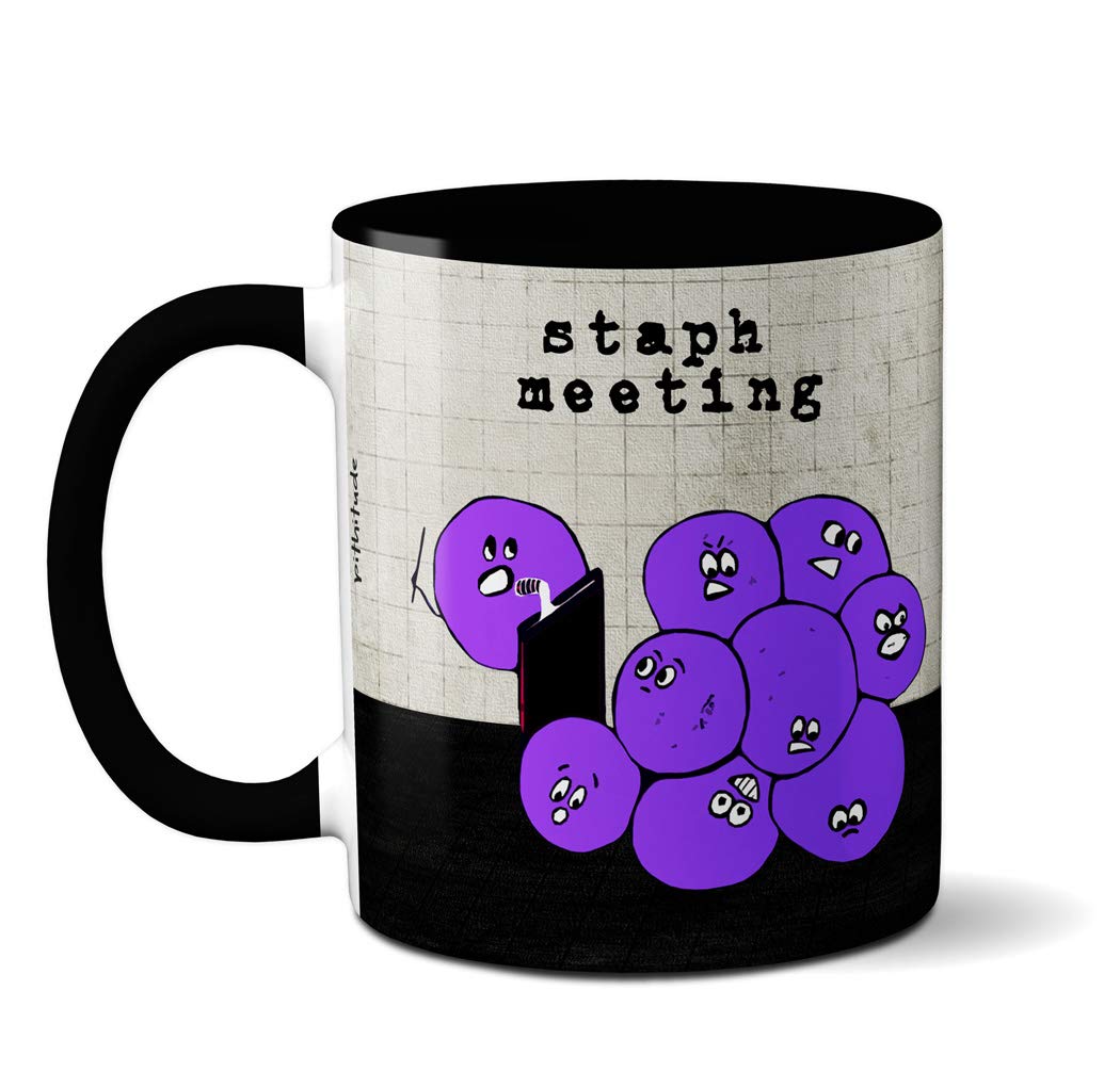 Staff Staph Meeting Lab Mug by Pithitude - One Single 11oz. Black Cup
