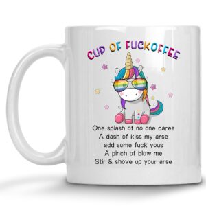 cup of fuckoffee funny unicorn adult 11oz coffee mug