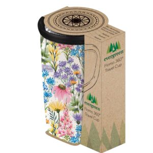 Cypress Home Ceramic FLOMO 360 Travel Cup, 17 oz., Wildflower Sanctuary