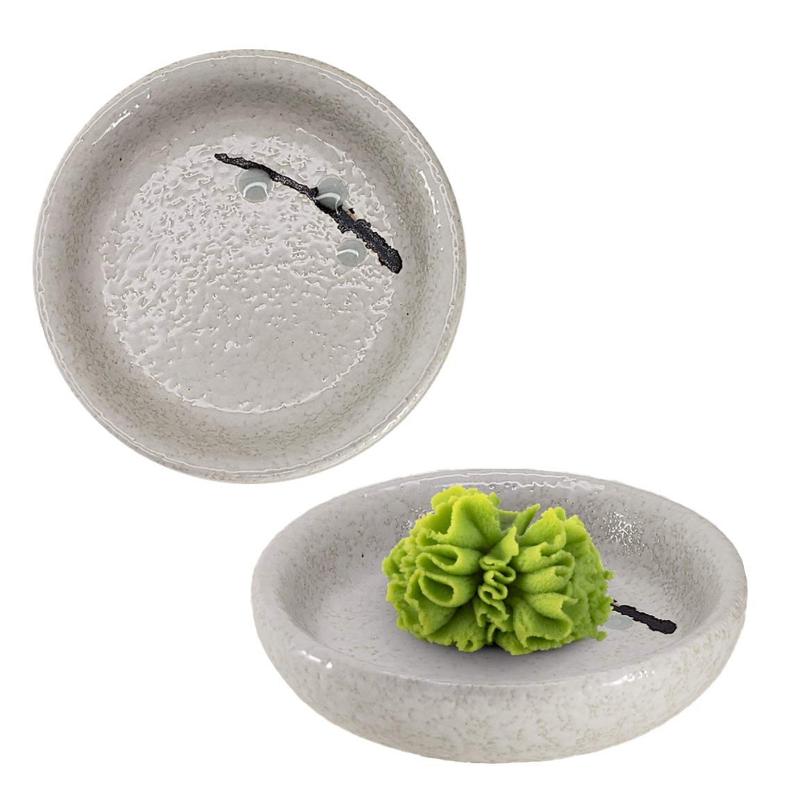 Happy Sale, 6 Piece Japanese Style Sushi Plate Dinnerware Set (WhiteBlueCherry)