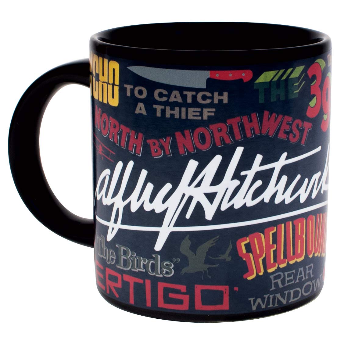 Heat Changing Alfred Hitchcock Movie Titles Mug - Add Coffee and His Most Famous Films Appear