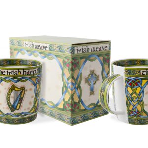 Royal Tara Irish Harp Mug Set of Two with Matching Irish Box, capacity is 370ml/12.5fl oz