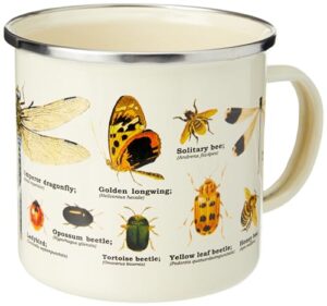 gift republic insects enamel mug, 1 count (pack of 1), multicolor,500 ml