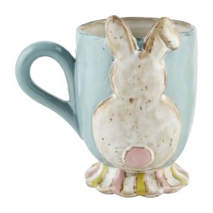 mud pie bunny pedestal mugs, tail, 16 oz