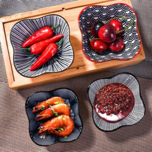 Whitenesser Dipping Bowls Set of 4, Japanese Porcelain Soy Sauce Dish Bowl Seasoning Dishes Soy Dipping Sauce Dishes (HX)